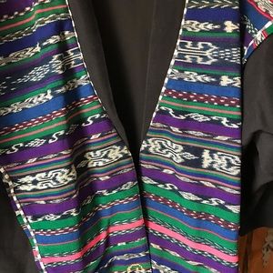 Woven patch jacket Sz L cotton lining